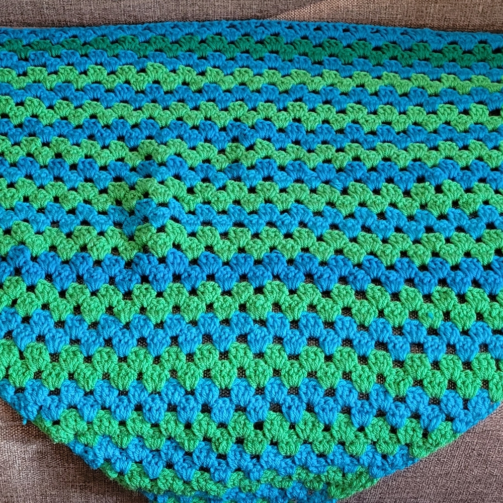 Handmade Triangle Peacock Adult Shawl